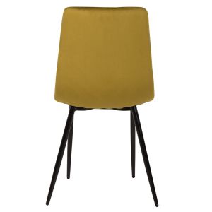 Трапезен стол кадифе горчица и черни метални крака Latrell Hm8587,07 43x54x88cm