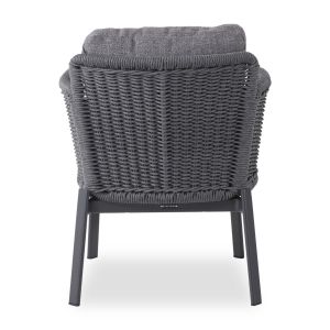 Dining chair Destiny series Sm6168.02, aluminum cushions, charcoal color, rattan, 65x68x75.5-82h