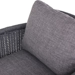 Dining chair Destiny series Sm6168.02, aluminum cushions, charcoal color, rattan, 65x68x75.5-82h
