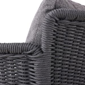 Dining chair Destiny series Sm6168.02, aluminum cushions, charcoal color, rattan, 65x68x75.5-82h