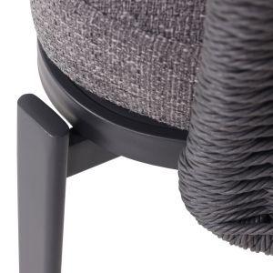 Dining chair Destiny series Sm6168.02, aluminum cushions, charcoal color, rattan, 65x68x75.5-82h