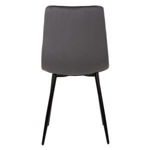 Трапезен стол сиво кадифе и черни метални крака Latrell Hm8587,01 43x54x88cm