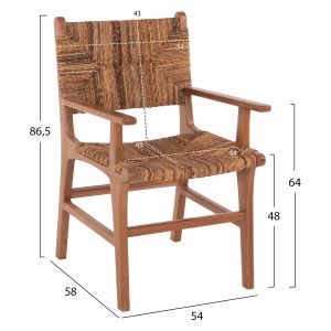 Трапезен стол тиково дърво Hm9400,01 54x60x86cm