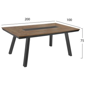 Трапезна градинска маса Алуминий-полидървесина200x94 Hm5131,12