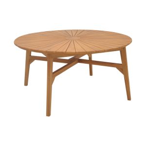 Dining table 7pcs Ganny-colen teak in natural-black shade Φ150x75cm