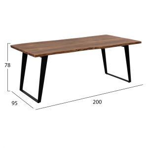 Dining table Alicia Hm8169.11 acacia solid wood 200x95x78cm.