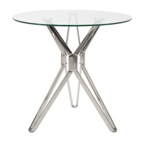 Aryan dining table with glass top 10mm D80x75cm