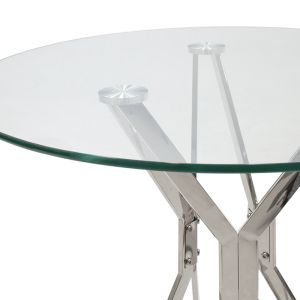 Aryan dining table with glass top 10mm D80x75cm