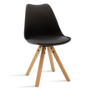 Dining table Balou I-caron set of 5 MDF and PP in black-natural shade Φ120x75cm