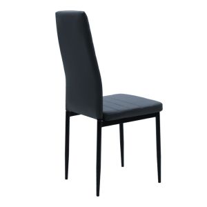 Dining table Balou-parker set of 5 pieces black-anthracite D120x73cm
