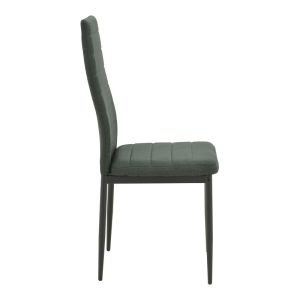 Dining table Balou-parker set of 5 pieces, black/fabric, anthracite, D100x73cm