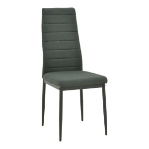 Dining table Balou-parker set of 5 pieces, black/fabric, anthracite, D120x73cm