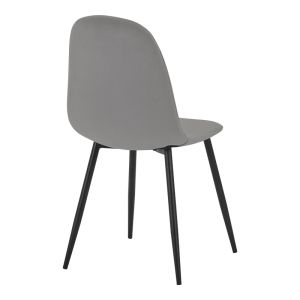 Bella-gustas dining table set of 7 grey velvet-grey marble sintered stone-black metal 160x85x75cm