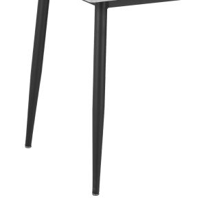 Bella-gustas dining table set of 7 grey velvet-grey marble sintered stone-black metal 160x85x75cm