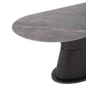 Bent dining table - ceramic top marble base Mdf anthracite color 180x90x76hcm Hm9773,01