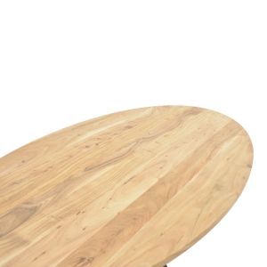 Dining table Bonre Lizard acacia solid wood-teal metal legs 175x96x76cm
