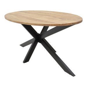 Dining table Bonre Lizard acacia solid wood-teal metal legs 175x96x76cm