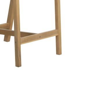Dining table Bravo-luciana set of 7 pieces made of solid acacia wood and beige fabric 130x70x90cm