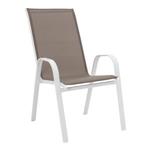 Dining table Calan-ensure 5 pcs. metal-glass in white color 120x70x70cm