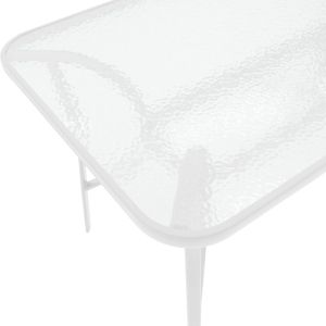 Dining table Calan-ensure 5 pcs. metal-glass in white color 120x70x70cm