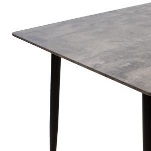 Dining table Cuba with Mdf top cement/black 70x70x75cm