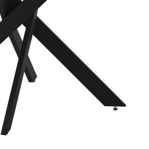 Dammero dining table with metal legs and melamine top in dark gray D100x75cm