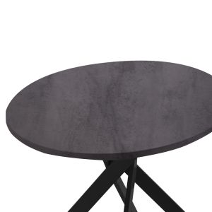 Dammero dining table with metal legs and melamine top in dark gray D100x75cm