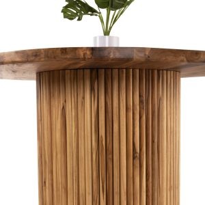 Dining table Drema1 Hm9895 made of solid teak wood D100x80hcmtop 3cm