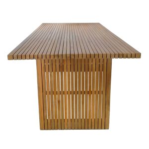 Dining table Elaiza-zibra set of 7 pieces in natural beige shade 220x100x75cm