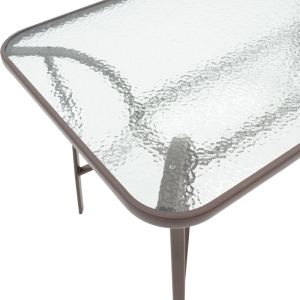 Dining table Ensure-obbi 5 pcs. metal in brown shade 140x80x70cm