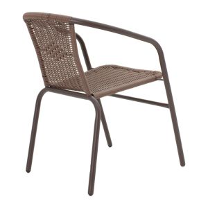 Dining table Ensure-obbi 5 pcs. metal in brown shade 140x80x70cm