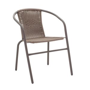Dining table Ensure-obbi 5 pcs. metal in brown shade 140x80x70cm