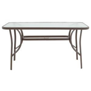 Dining table Ensure-sussie 5 pcs. metal in brown shade 140x80x70cm