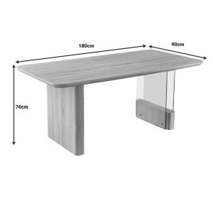 Dining table Faghan brown MDF 180x90x76cm