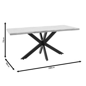 Gilman dining table with Mdf top, sonoma/black 180x90x75cm