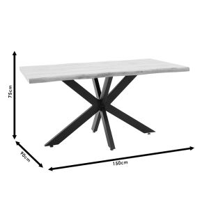 Gilman dining table with Mdf top, sonoma/black 150x90x75cm