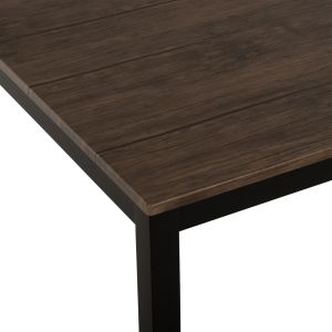 Dining table Goose Hm9532 walnut color Mdf top with black metal legs 120x80x75cm