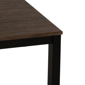 Dining table Goose Hm9532 walnut color Mdf top with black metal legs 120x80x75cm