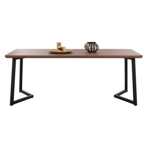 Dining table Hm9304.02 MDF walnut veneer and metal legs