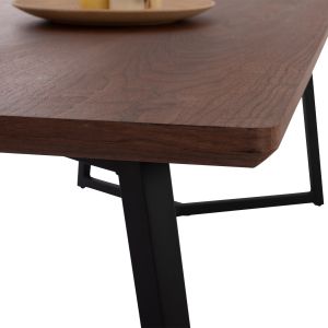 Dining table Hm9304.02 MDF walnut veneer and metal legs