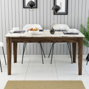 Dining table Hm9507.03 melamine with storage space 145x88x75hcm