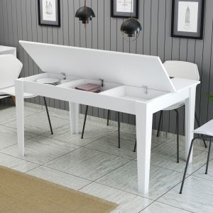Dining table Hm9507.06 melamine with storage space 145x88x75hcm