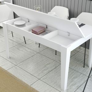 Dining table Hm9507.06 melamine with storage space 145x88x75hcm