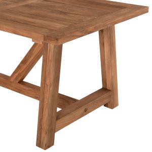 Dining table Hm9565 made of solid teak wood in natural color, 200x90x75cm