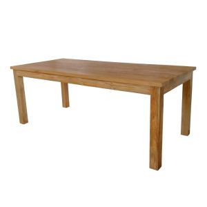 Dining table Inca-wooly set of 7 pieces in natural beige shade 220x90x75cm
