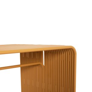 Dining table Intrepid Hm6330.07 aluminum in mustard yellow color 120x70x70.5cm.