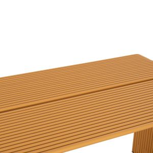 Dining table Intrepid Hm6330.07 aluminum in mustard yellow color 120x70x70.5cm.