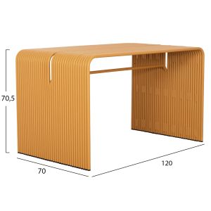 Dining table Intrepid Hm6330.07 aluminum in mustard yellow color 120x70x70.5cm.