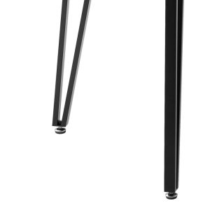 Izzac dining table with walnut-colored Mdf surface and black metal legs 140x80x76 cm