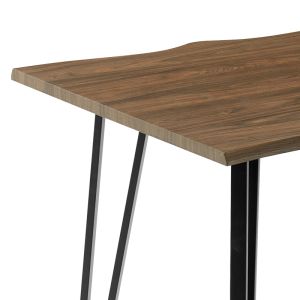 Izzac dining table with a sonoma-colored Mdf surface and black metal legs 140x80x76cm